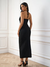 Halter Tie Backless Solid Knitted Dress